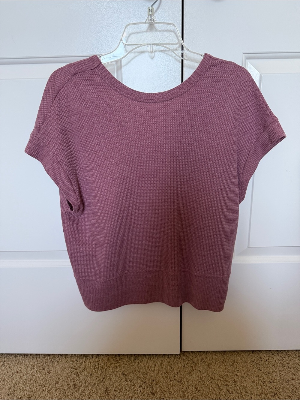 Shein Women's Short Sleeve Knit Top - Mauve Pink